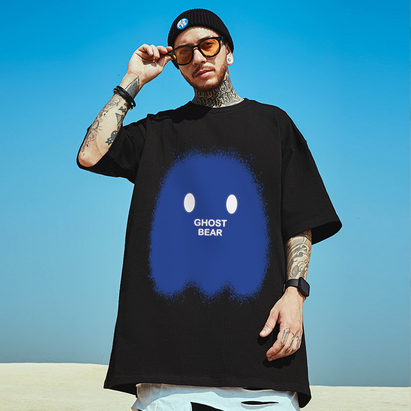 C&JHigh Street Fashion Marke Lose T-Shirt American Kurzarm Herren Fat Plus 5/4 Ärmel Fat Man Große Herren 8XL_voghion.com