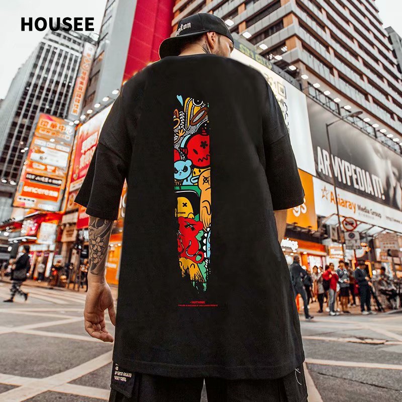 C&J Fashion Marke Kurzarm T-Shirt Herrenmode Marke Ins Lose Große Herren Cartoon Halbarm Liebhaber Sommer_voghion.com