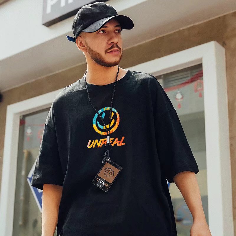C&J Astronaut Kurzarm-T-Shirt für Herren, lockere Größe 200-300 kg, modisches Halbarm-T-Shirt, Übergröße, Sommer_voghion.com