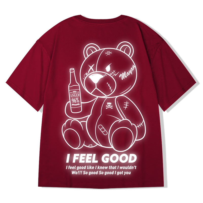 C&JNationale Mode BF-Stil große dicke Männer Kurzarm-T-Shirt Herrenmode Marke Halbarm-Oberteil Ins Studentenpaar_voghion.com
