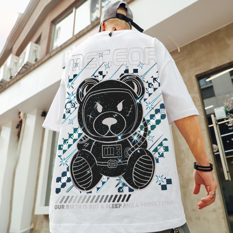 C & J Kurzarm-T-Shirt Herrenmodemarke 2021 Neue Kleidung mit halben Ärmeln lockere Mode großes Sommer-Hip-Hop-T-Shirt für Herren_voghion.com