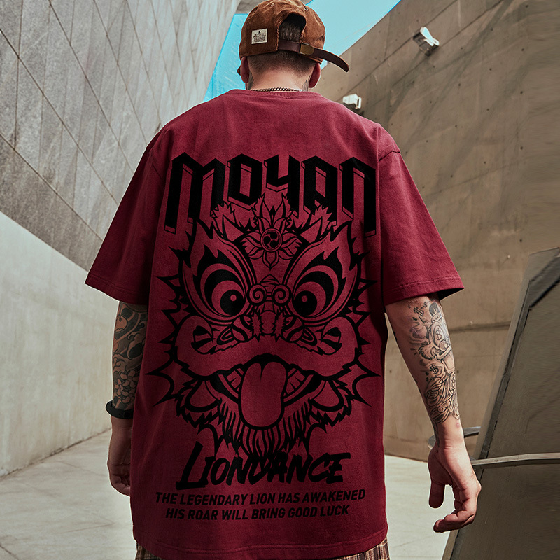 C&JFat Guy Große Herrenmode Neue Sommer Lässige High Street Loses T-Shirt Amerikanische Kurzarm Herren Fett Plus 5/4 Ärmel_voghion.com