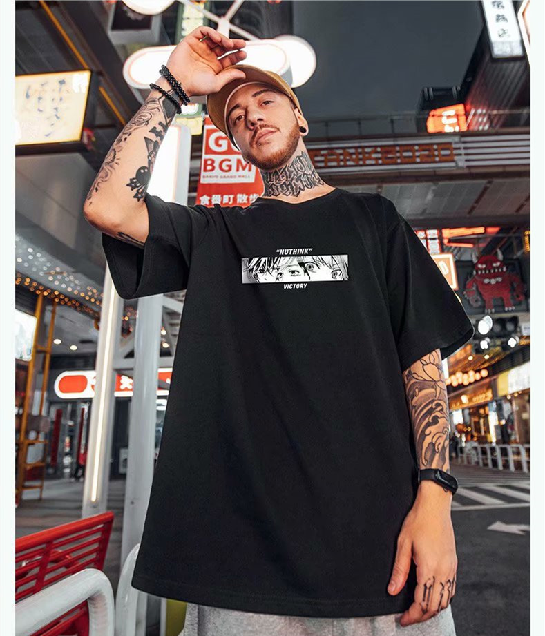 C&J Fashion Marke Kurzarm T-Shirt Herrenmode Marke Ins Lose Große Herren Cartoon Halbarm Liebhaber Sommer_voghion.com