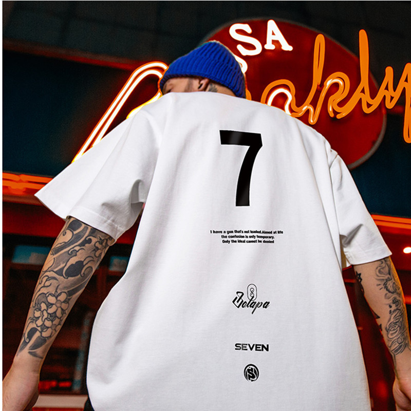 C&J Fashion Brand T-Shirt Herren INS Fashion Large Herren Fat Plus Oversize Kurzarm_voghion.com