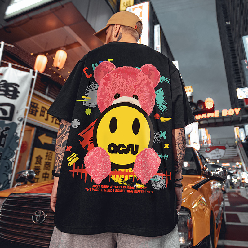 C&J Kurzarm-Herrenmode-T-Shirt mit großem Hai und halben Ärmeln, Tide Brand, 5/4-Ärmel-Oberteil, Tide_voghion.com