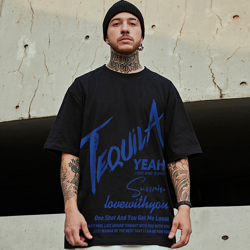 C & J Kurzarm-T-Shirt Herrenmodemarke 2021 Neue Kleidung mit halben Ärmeln lockere Mode großes Sommer-Hip-Hop-T-Shirt für Herren_voghion.com