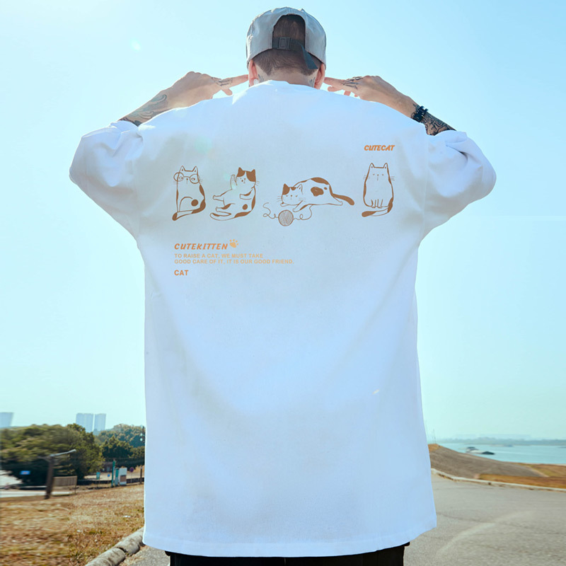 C&J2023 Neuer Stil Kurzarm Herren China-Chic Chinesischer Stil Herrenmode T-Shirt Lose Mode Große Fünf-Ärmel_voghion.com