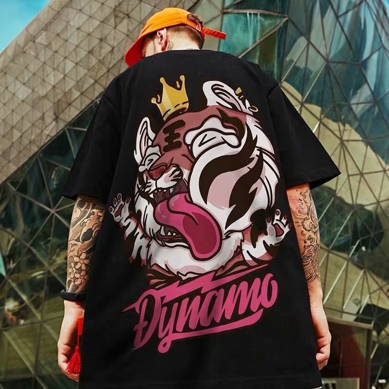 C&J rotes Kurzarm-T-Shirt für Herren, neuer Sommer, großes T-Shirt, Paar, halbe Ärmel_voghion.com
