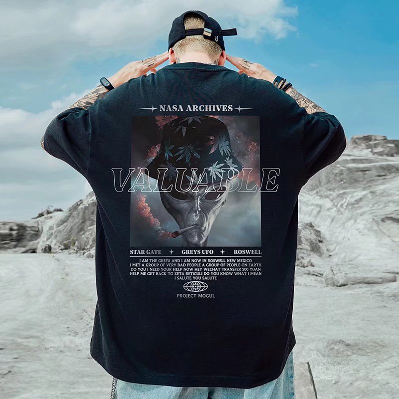 C&JAmerican Oversize Kurzarm T-Shirt Herrenmode Plus Size Herren Paar BF Lose 2023 Halbarm Mode_voghion.com