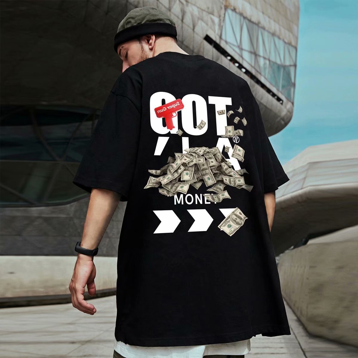 C&JChina-Chic Hip Hop Fashion Marke Astronaut Nasa Bedrucktes Kurzarm-T-Shirt Herrenmode Lose Größe Halbarm Fat T-Shirt_voghion.com