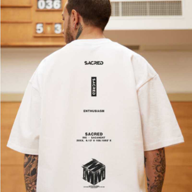 C&JFat Guy Große Herrenmode Neue Sommer Lässige High Street Loses T-Shirt Amerikanische Kurzarm Herren Fett Plus 5/4 Ärmel_voghion.com