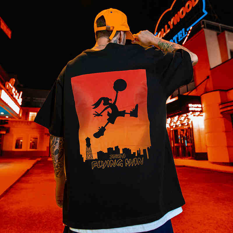 C&J Fashion Brand T-Shirt Herren INS Fashion Large Herren Fat Plus Oversize Kurzarm_voghion.com