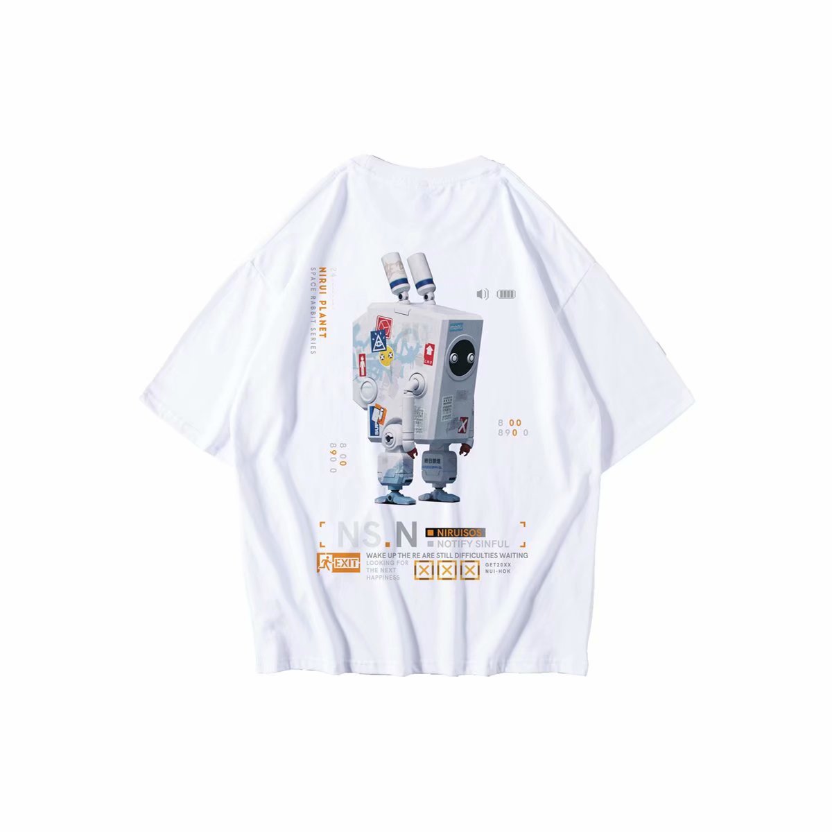 C&JChina-Chic Hip Hop Fashion Marke Astronaut Nasa Bedrucktes Kurzarm-T-Shirt Herrenmode Lose Größe Halbarm Fat T-Shirt_voghion.com