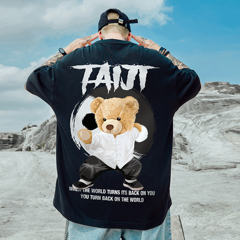 C&JChina-Chic Panda Korte Mouw Heren Grote Maat Chaozhou Merk Ins Chinese Stijl Heren Shirt Zomer Mode vet Oversize T-shirt_voghion.com