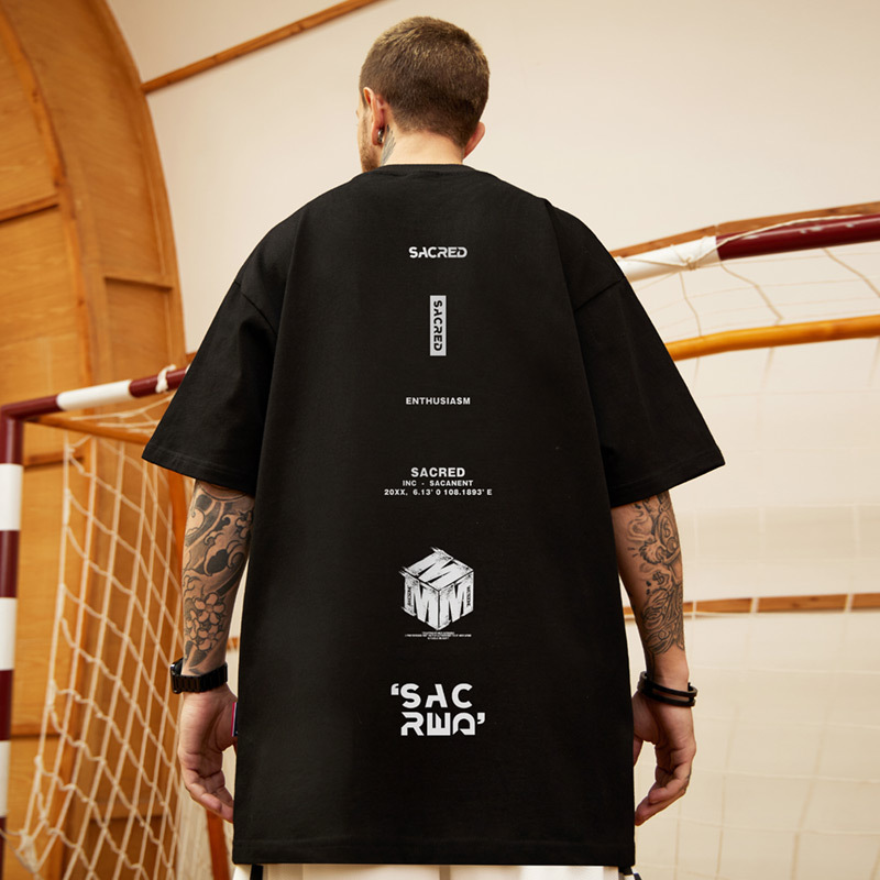 C&JFat Guy Große Herrenmode Neue Sommer Lässige High Street Loses T-Shirt Amerikanische Kurzarm Herren Fett Plus 5/4 Ärmel_voghion.com