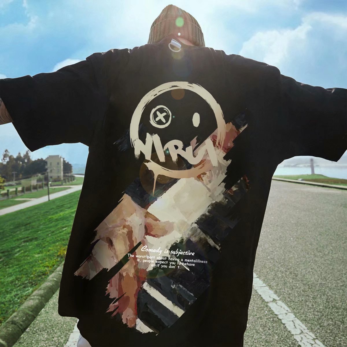 C&JChina-Chic Hip Hop Fashion Marke Astronaut Nasa Bedrucktes Kurzarm-T-Shirt Herrenmode Lose Größe Halbarm Fat T-Shirt_voghion.com