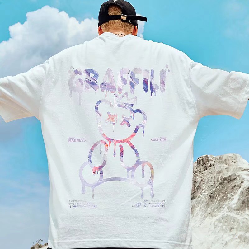 C&J Sommer neue Ins-Stil Kurzarm T-Shirt Männer und Frauen Modemarke lose Liebhaber lässig halbe Ärmel T-Shirt 8XL_voghion.com