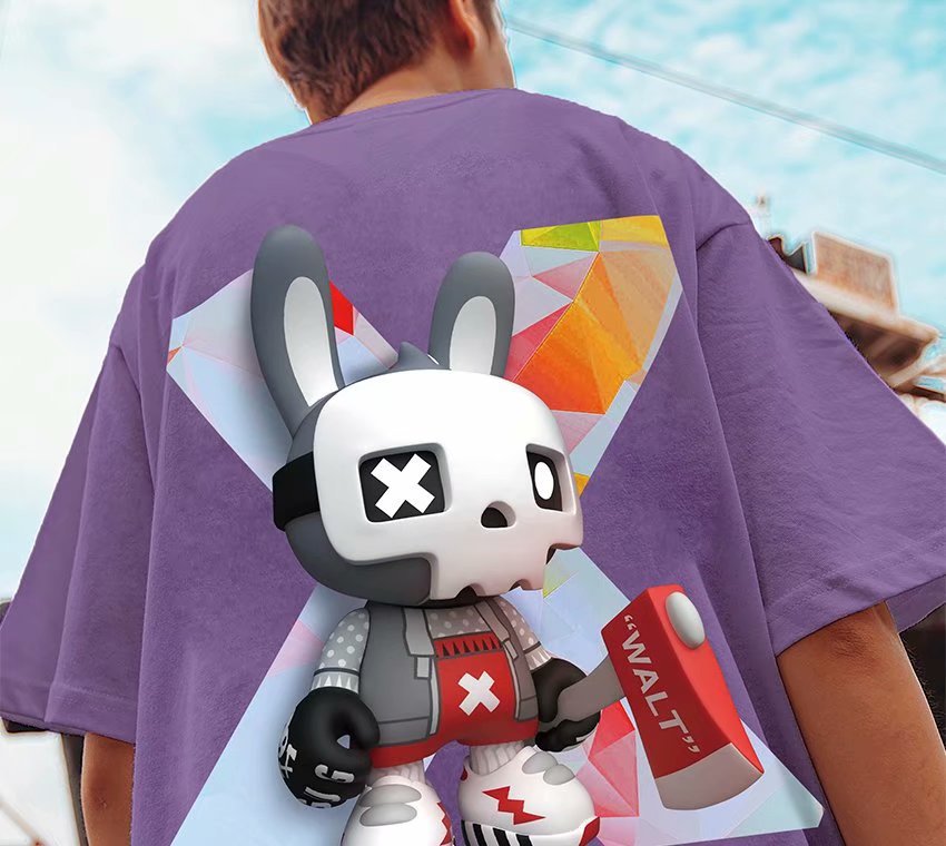 C&JChina-Chic Street Hip Hop Fashion impression en trois dimensions t-shirt à manches courtes mode masculine ins lâche grande demi-manche 2022 été_voghion.com