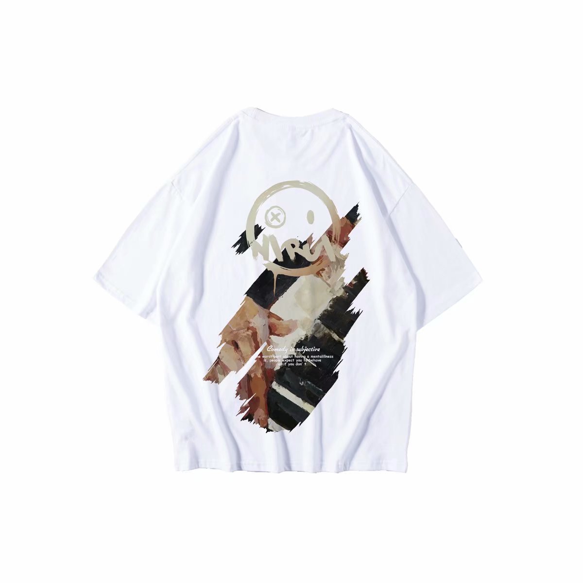 C&JChina-Chic Hip Hop Fashion Marke Astronaut Nasa Bedrucktes Kurzarm-T-Shirt Herrenmode Lose Größe Halbarm Fat T-Shirt_voghion.com