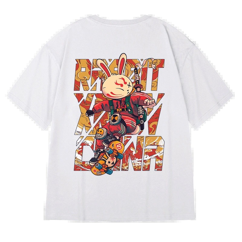 C&JAmerican Oversize Kurzarm T-Shirt Herrenmode Plus Size Herren Paar BF Lose 2023 Halbarm Mode_voghion.com