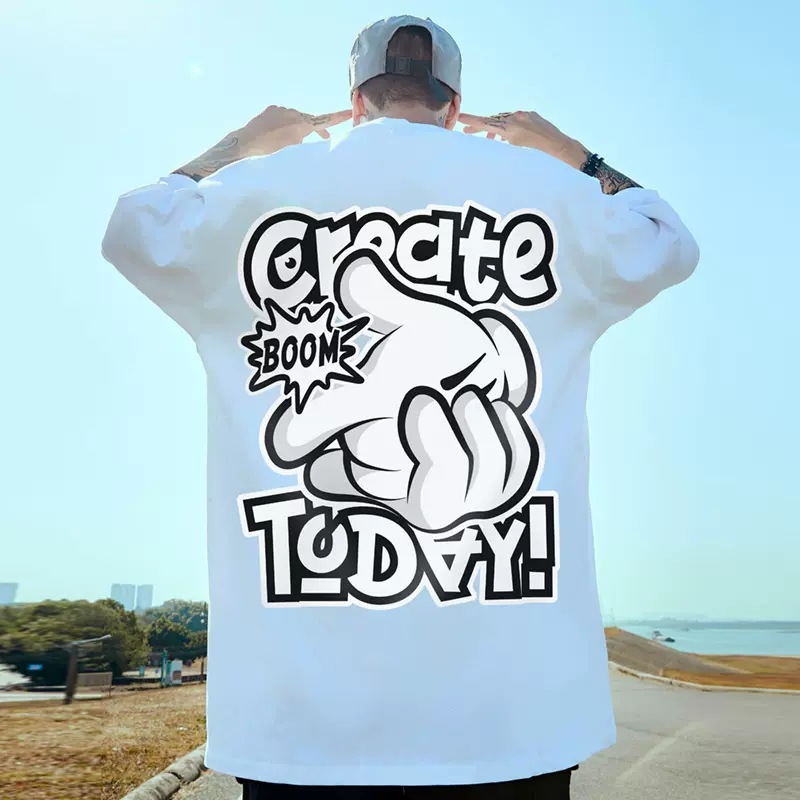 C & JAmerican Street Fashion Brand Hip Hop Short Sleeve Men's Loose Size Plus Fat Half Sleeve T-shirt ins Fashion Couple_voghion.com