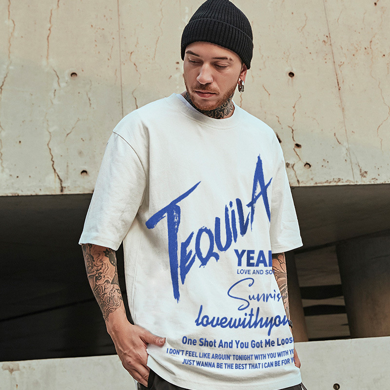 C & J Kurzarm-T-Shirt Herrenmodemarke 2021 Neue Kleidung mit halben Ärmeln lockere Mode großes Sommer-Hip-Hop-T-Shirt für Herren_voghion.com