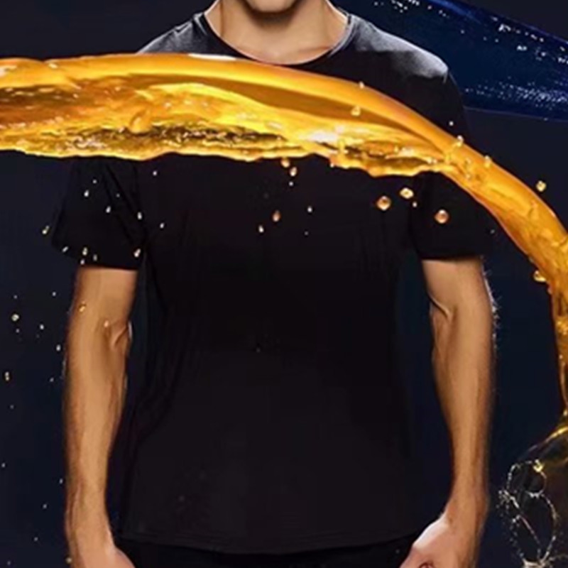 C&JSummer Thin Ice Slippery T-shirt met korte mouwen voor heren Sneldrogende waterdichte losse mesh-airconditioner Halve mouw ronde hals ondershirt_voghion.com