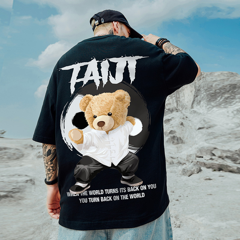 C&JChina-Chic Panda Korte Mouw Heren Grote Maat Chaozhou Merk Ins Chinese Stijl Heren Shirt Zomer Mode vet Oversize T-shirt_voghion.com