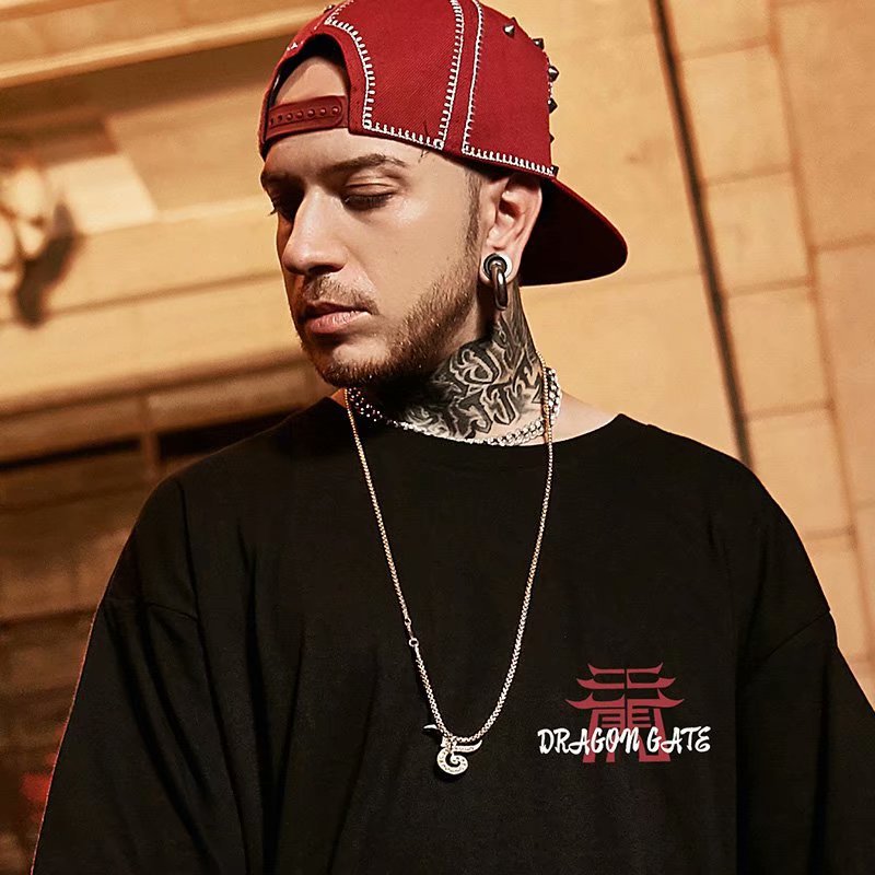 C&J Oversize Hip Hop Chat Lettre T-Shirt Hommes Marque De Mode Lâche Grand ins Mode Couple À Manches Courtes Hommes 8XL_voghion.com