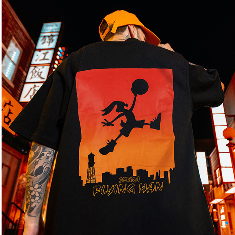C&J Fashion Brand T-Shirt Herren INS Fashion Large Herren Fat Plus Oversize Kurzarm_voghion.com