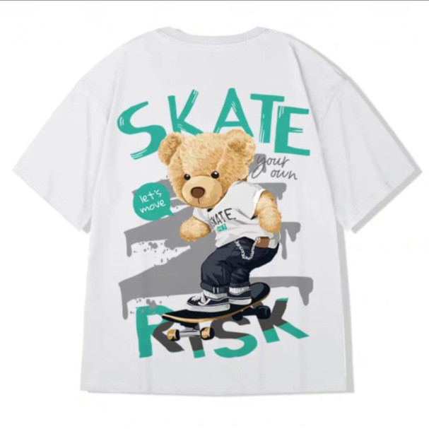 Oversized Men's T-shirt American Fashion Loose Fit Short Sleeve_voghion.com