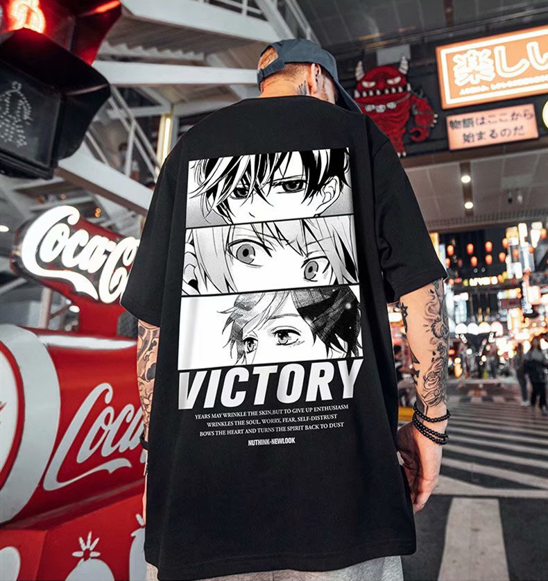 C&J Fashion Marke Kurzarm T-Shirt Herrenmode Marke Ins Lose Große Herren Cartoon Halbarm Liebhaber Sommer_voghion.com
