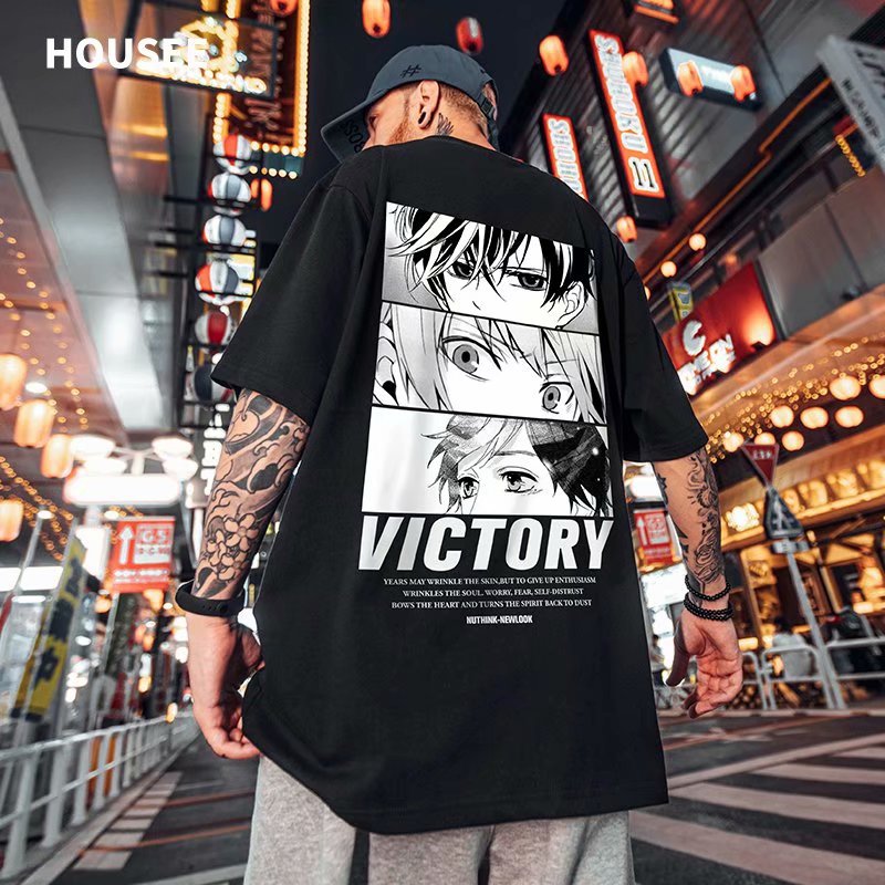 C&J Fashion Marke Kurzarm T-Shirt Herrenmode Marke Ins Lose Große Herren Cartoon Halbarm Liebhaber Sommer_voghion.com
