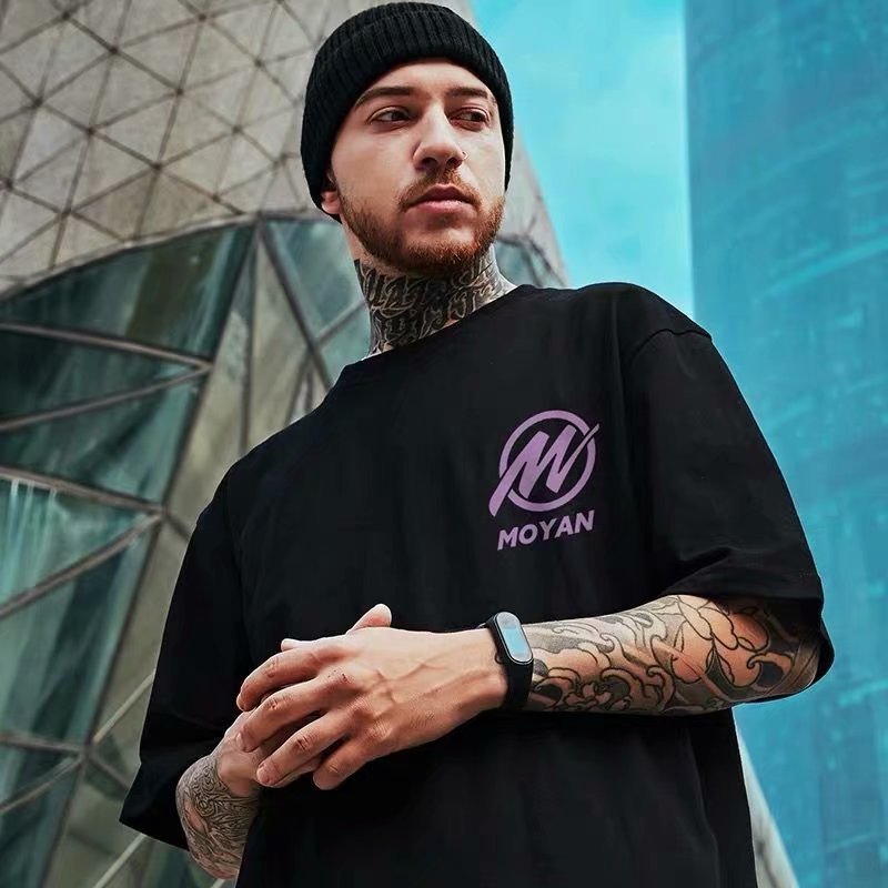 C&J Astronauten-Kurzarm-T-Shirt mit halben Ärmeln, Übergröße, lockere Version, Astronauten-Amerikaner, trendiger BF-Stil_voghion.com
